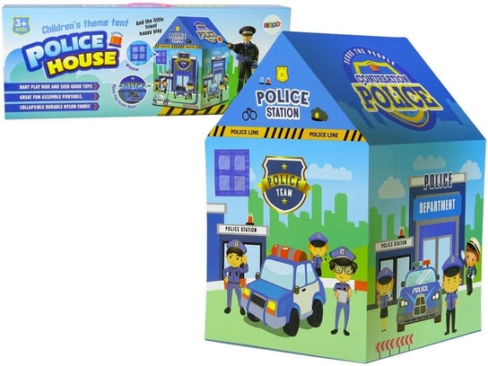 Namiot Domek Policja Dla Dzieci Niebieski 123 Cm X 82 Cm Lean Toys