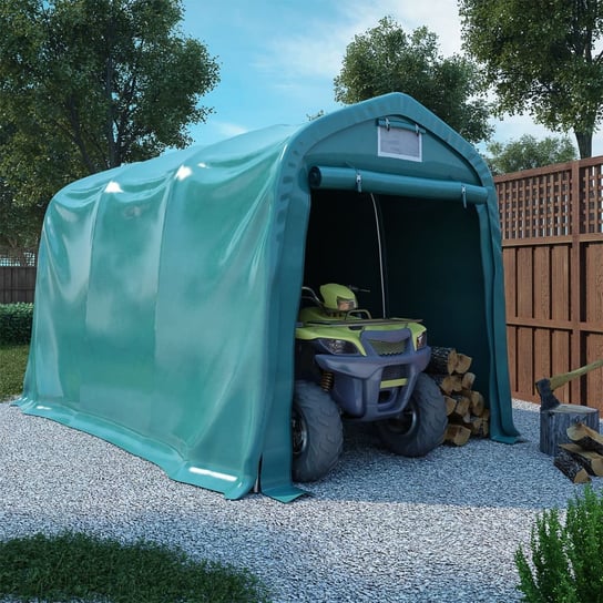 Namiot garażowy z PVC, 2,4 x 3,6 m, zielony vidaXL
