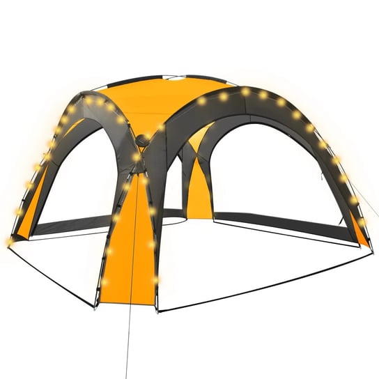 Namiot imprezowy 3,6x3,6x2,3m żółty z LED Zakito Europe