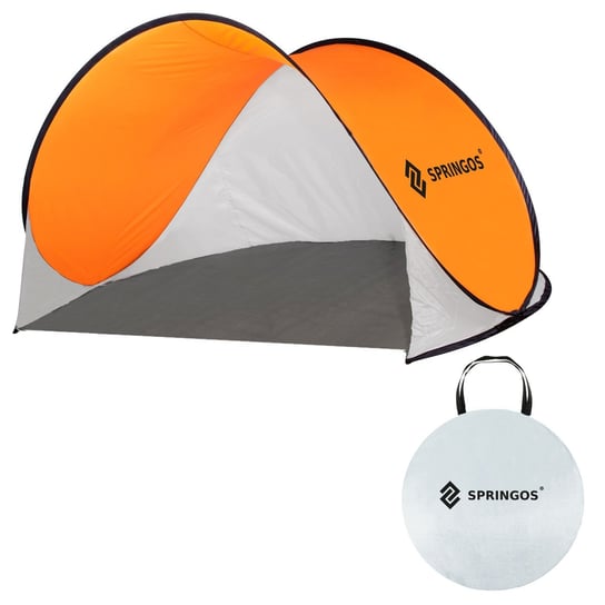 Namiot samorozkładający się pop up  200 x 120cm biało pomarańczowy Springos