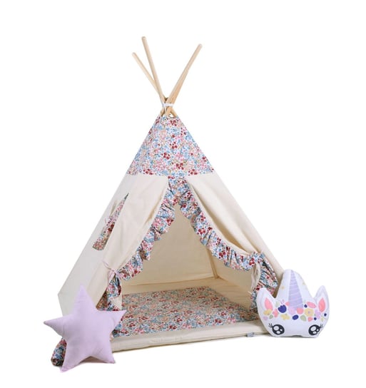 Namiot tipi dla dzieci, bawełna, jednorożec, łączka zajączka Sówka Design