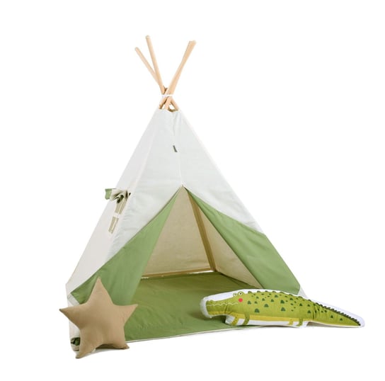 Namiot tipi dla dzieci, bawełna, krokodyl, leśna polana Sówka Design