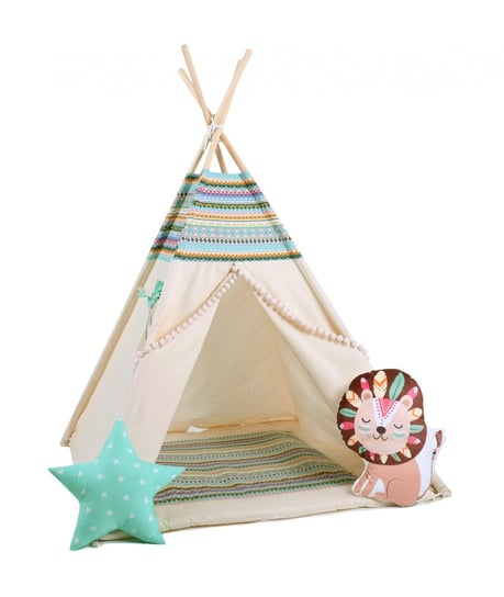 Namiot tipi dla dzieci, bawełna, lew, indiańska przygoda Sówka Design