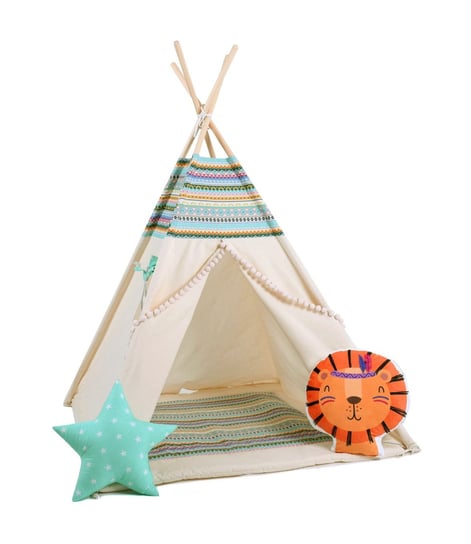 Namiot tipi dla dzieci, bawełna, lew, indiańska przygoda Sówka Design