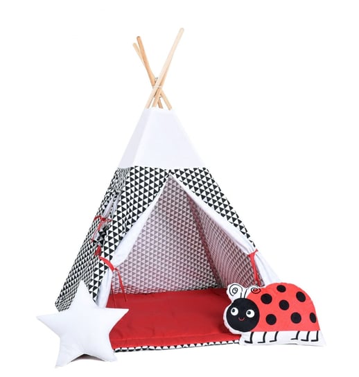 Namiot tipi dla dzieci, bawełna, okienko, biedronka, kultowa iskierka Sówka Design