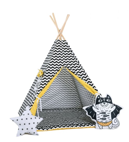Namiot tipi dla dzieci, bawełna, okienko, bohater, słoneczny zygzak Sówka Design