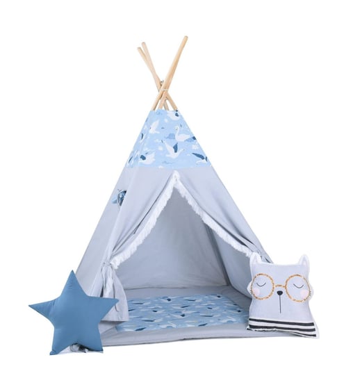 Namiot tipi dla dzieci, bawełna, okienko, kotek, łabędzi wiatr Sówka Design