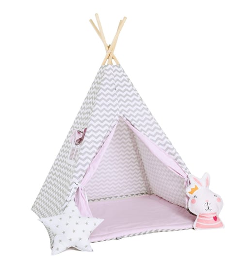 Namiot tipi dla dzieci, bawełna, okienko, królik, landrynkowa drzemka Sówka Design