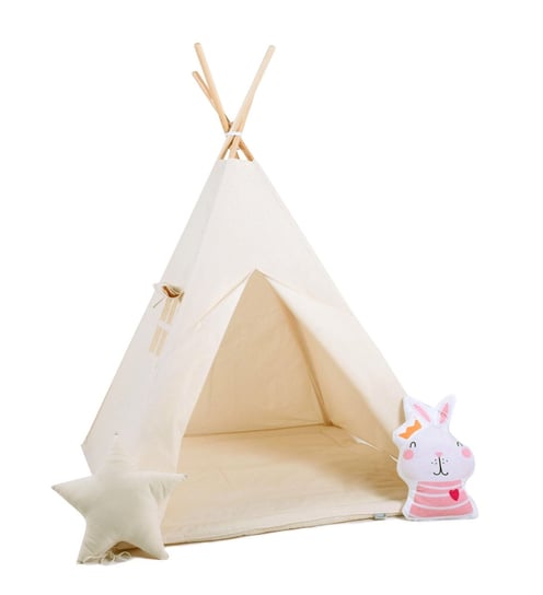 Namiot tipi dla dzieci, bawełna, okienko, królik, mleczna kraina Sówka Design