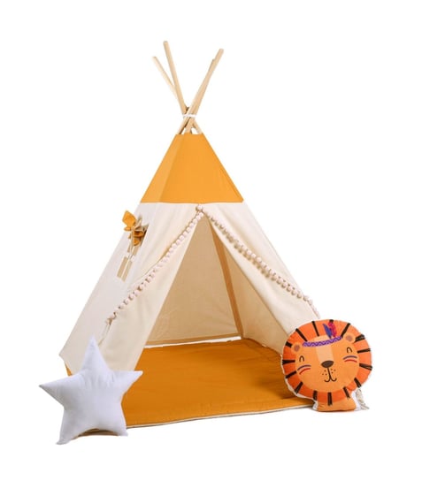 Namiot tipi dla dzieci, bawełna, okienko, lew, cud miód Sówka Design