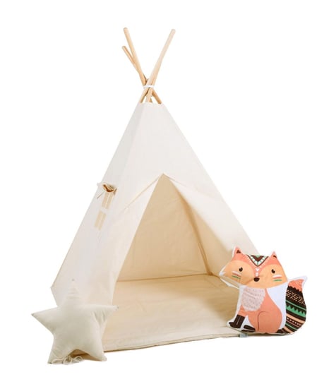 Namiot tipi dla dzieci, bawełna, okienko, lisek, mleczna kraina Sówka Design