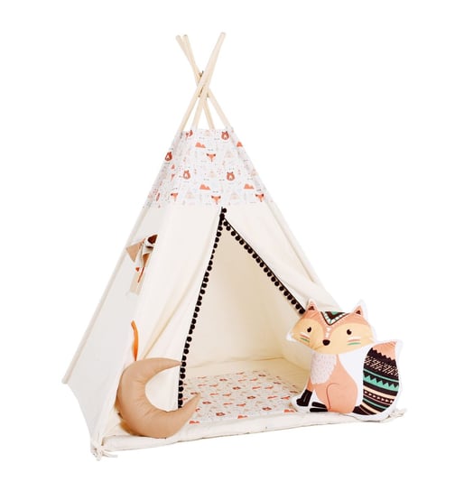 Namiot tipi dla dzieci, bawełna, okienko, lisek, mój przyjaciel miś Sówka Design