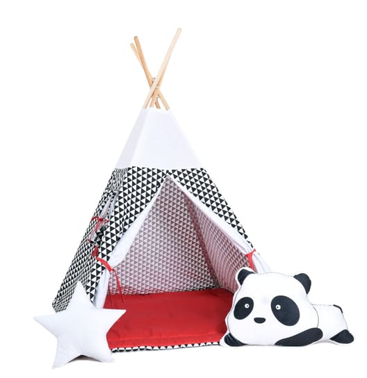 Namiot tipi dla dzieci, bawełna, okienko, panda, kultowa iskierka Sówka Design