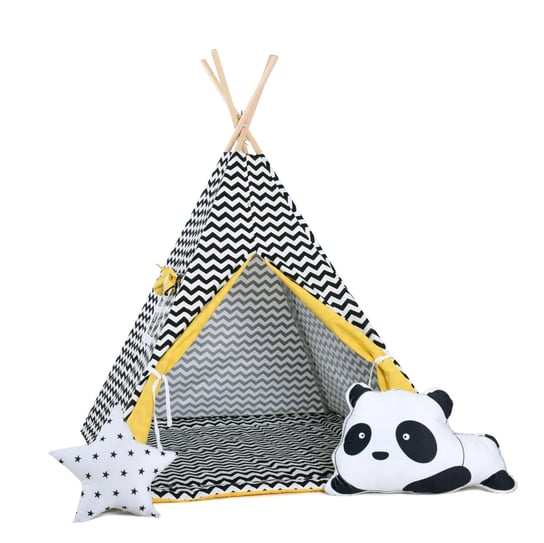 Namiot tipi dla dzieci, bawełna, okienko, panda, słoneczny zygzak Sówka Design
