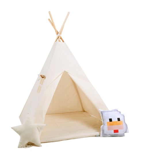 Namiot tipi dla dzieci, bawełna, okienko, piksel, mleczna kraina Sówka Design