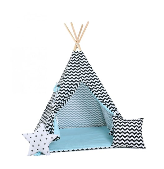 Namiot tipi dla dzieci, bawełna, okienko, poduszka, kreatywne obłoczki Sówka Design