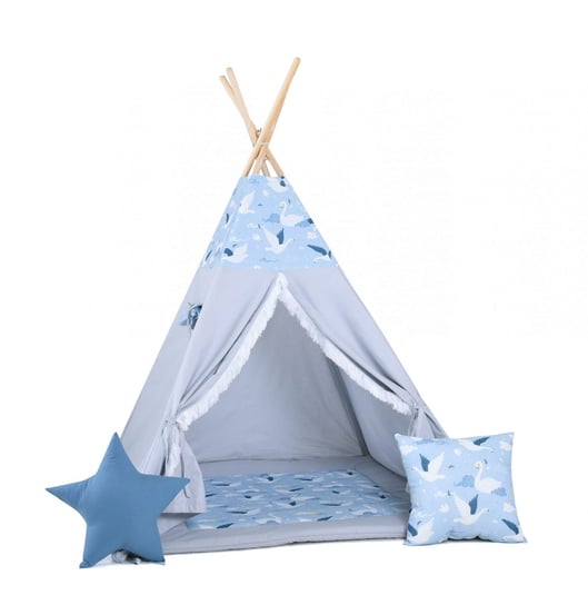Namiot tipi dla dzieci, bawełna, okienko, poduszka, łabędzi wiatr Sówka Design