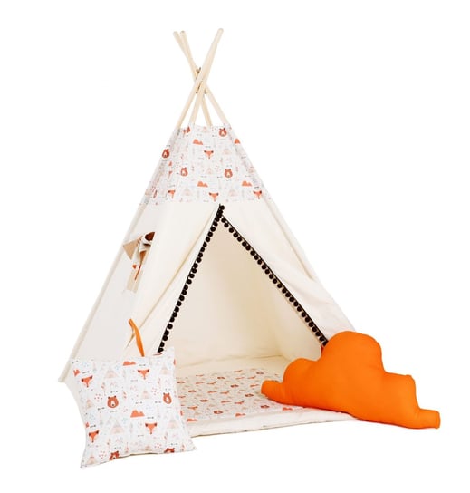 Namiot tipi dla dzieci, bawełna, okienko, poduszka, mój przyjaciel miś Sówka Design