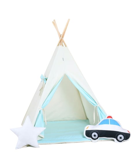 Namiot tipi dla dzieci, bawełna, okienko, radiowóz, puszysta chmurka Sówka Design