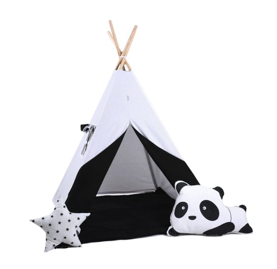 Namiot tipi dla dzieci, bawełna, panda, biała mewa Sówka Design