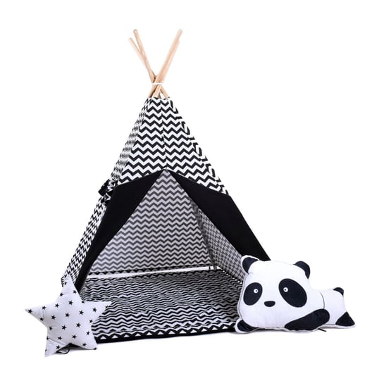 Namiot tipi dla dzieci, bawełna, panda, krucza fala Sówka Design