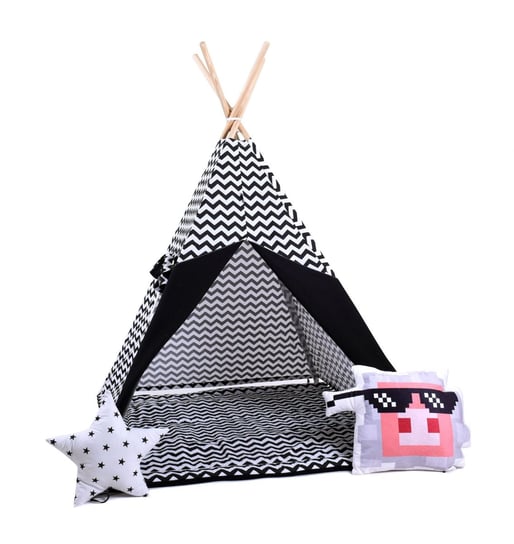 Namiot tipi dla dzieci, bawełna, piksel, krucza fala Sówka Design