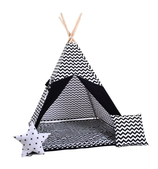 Namiot tipi dla dzieci, bawełna, poduszka, krucza fala Sówka Design