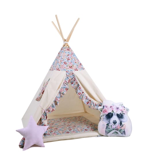 Namiot tipi dla dzieci, bawełna, szop, łączka zajączka Sówka Design