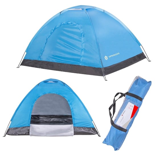 Namiot turystyczny 2 osobowy 200x150 cm niebieski Springos
