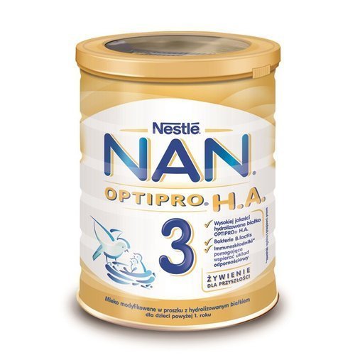 NAN, Mleko modyfikowane, hipoalergiczne po 12. miesiącu, Optipro H.A. 3, 800 g NAN