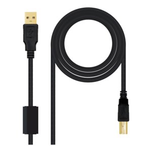 Nano 10.01.1205 Kabel USB 2.0 Light Cable z ferritą, A do B, MM, 5 M, czarny) Konik