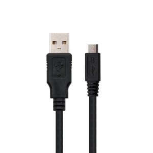 NANOCABLE - Kabel USB 2.0, Tipo A/M-Micro USB B/M, NEGRO, 0,8 M Konik