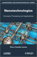 Nanotechnologies: Concepts, Processing and Applications Lacaze Pierre-Camille