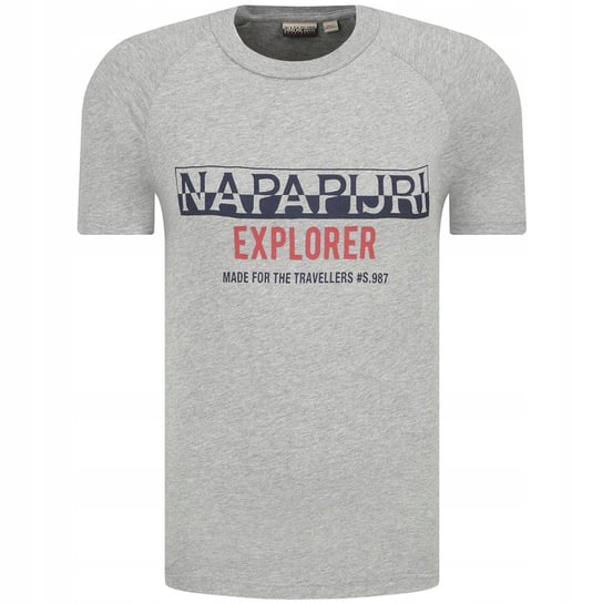 Napapijri T-Shirt męski NP000IX3 Szary Napapijri