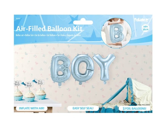 Napis Boy z błękitnych balonów foliowych - 1 kpl. Folat
