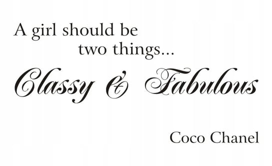Napis na ścianę Coco Chanel naklejka 100x50cm wybór koloru - Classy Fabulous.. 38 Naklejkolandia