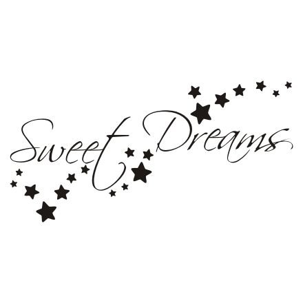 Napis na ścianę nad łóżko naklejka 120x60cm wybór koloru - Sweet Dreams - 259 Naklejkolandia