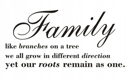 Napis na ścianę naklejka 150x75cm wybór koloru - Family like branches 51 Naklejkolandia