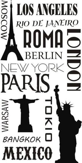 Napis na ścianę naklejka 150x75cm wybór koloru miasta New York Paris 111 Naklejkolandia