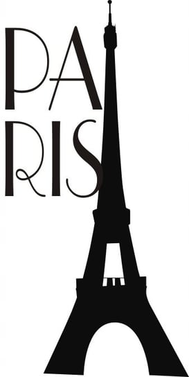 Napis na ścianę naklejka 75x38cm wybór koloru wieża Eiffla Paryż 144 Naklejkolandia