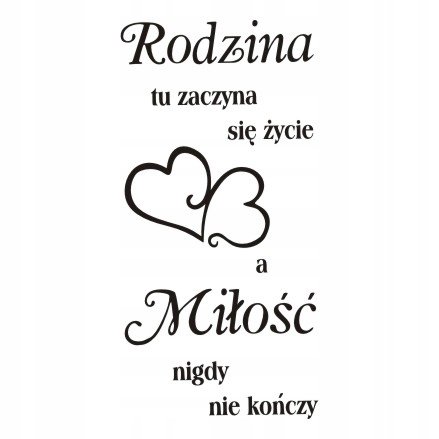 Napis na ścianę naklejka do pokoju 100x50cm wybór koloru - Rodzina 209 Naklejkolandia