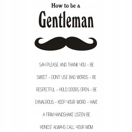 Napis na ścianę naklejka How To Be A Gentleman 200, 240x120 cm Naklejkolandia