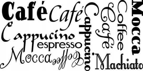 Napis na ścianę naklejka kawa - Caffe, mocca 7, 200x100 cm Naklejkolandia