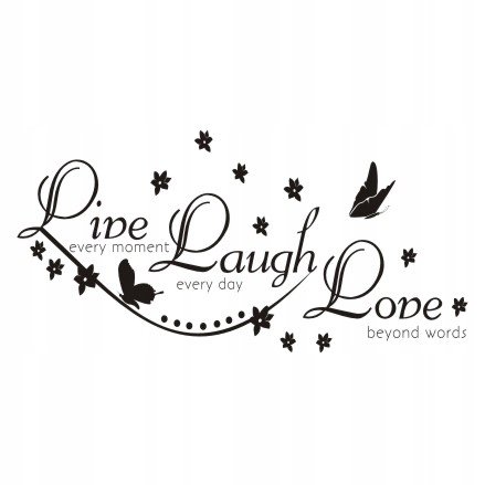 Napis na ścianę, naklejka - Live, Laugh, Love 194, 240x120 cm Naklejkolandia