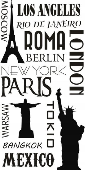 Napis na ścianę naklejka New York, Paris Paryż 111, 240x120 cm Naklejkolandia