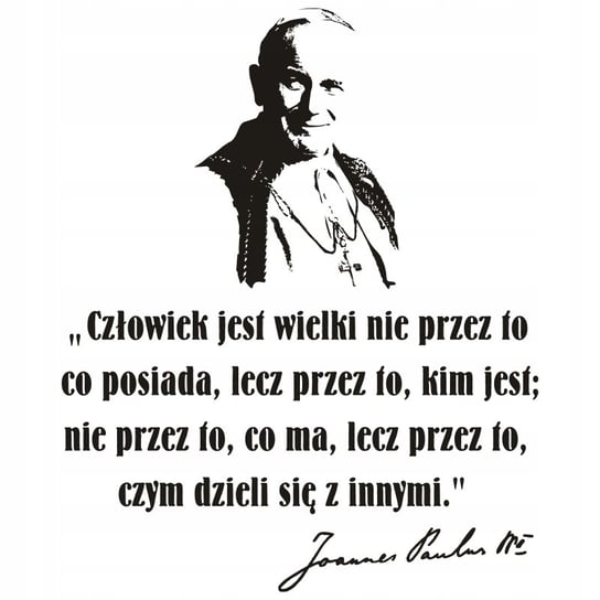 Napis na ścianę naklejka Papież Jan Paweł II - 266, 144x120 cm Naklejkolandia