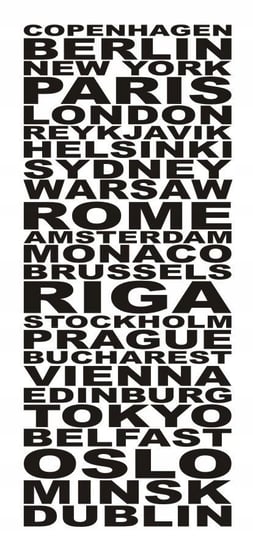 Napis na ścianę stolice - Rome, Riga, Berlin... 3, 150x75 cm Naklejkolandia