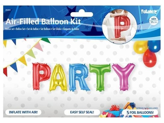 Napis "Party" z kolorowych balonów foliowych - 1 kpl. Folat