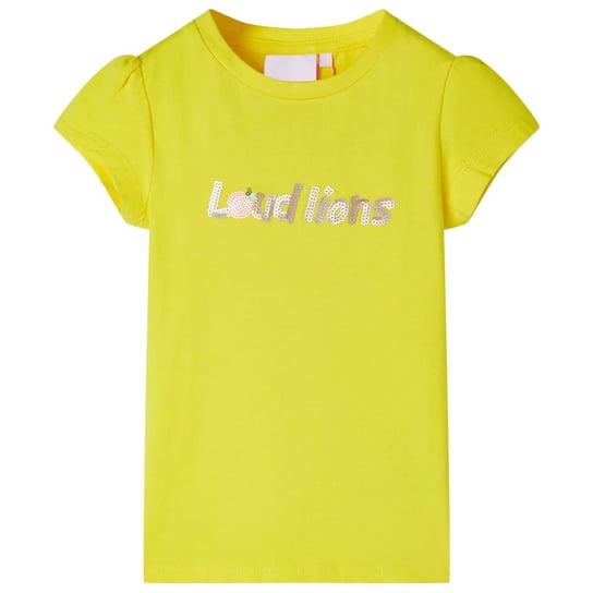 Napis z cekinów T-shirt dziecięcy 116 żółty 95% ba Inna marka