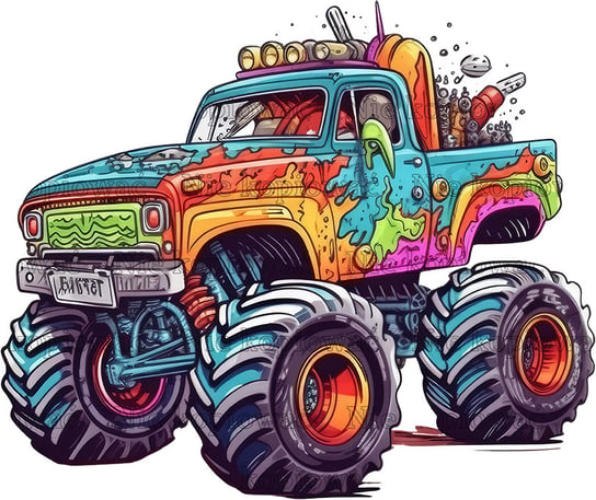 Naprasowanka Monster Truck motoryzacja 13 Zebra